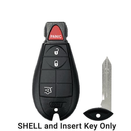 Keyless Factory KeylessFactory: Chrysler Dodge Jeep / 4-Button Fobik Key SHELL / Hatch ORS-FBK-04